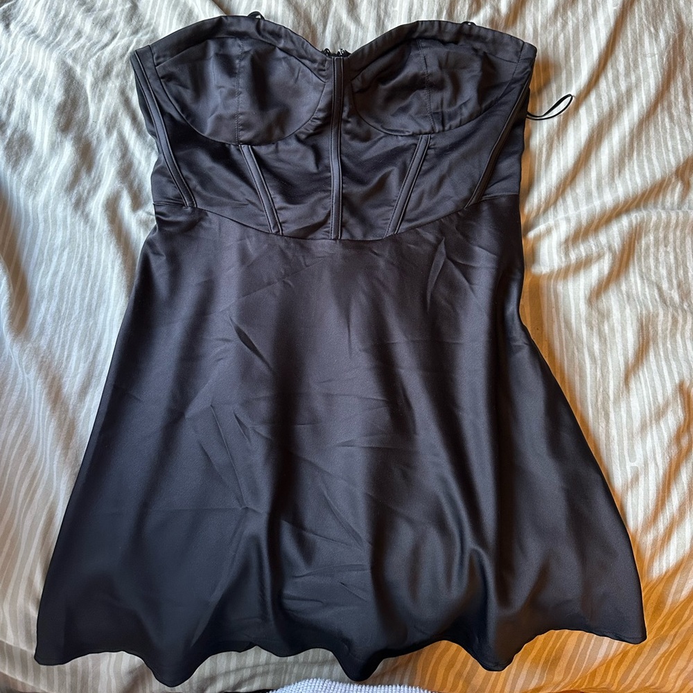 Black Silk Garage Mini Dress